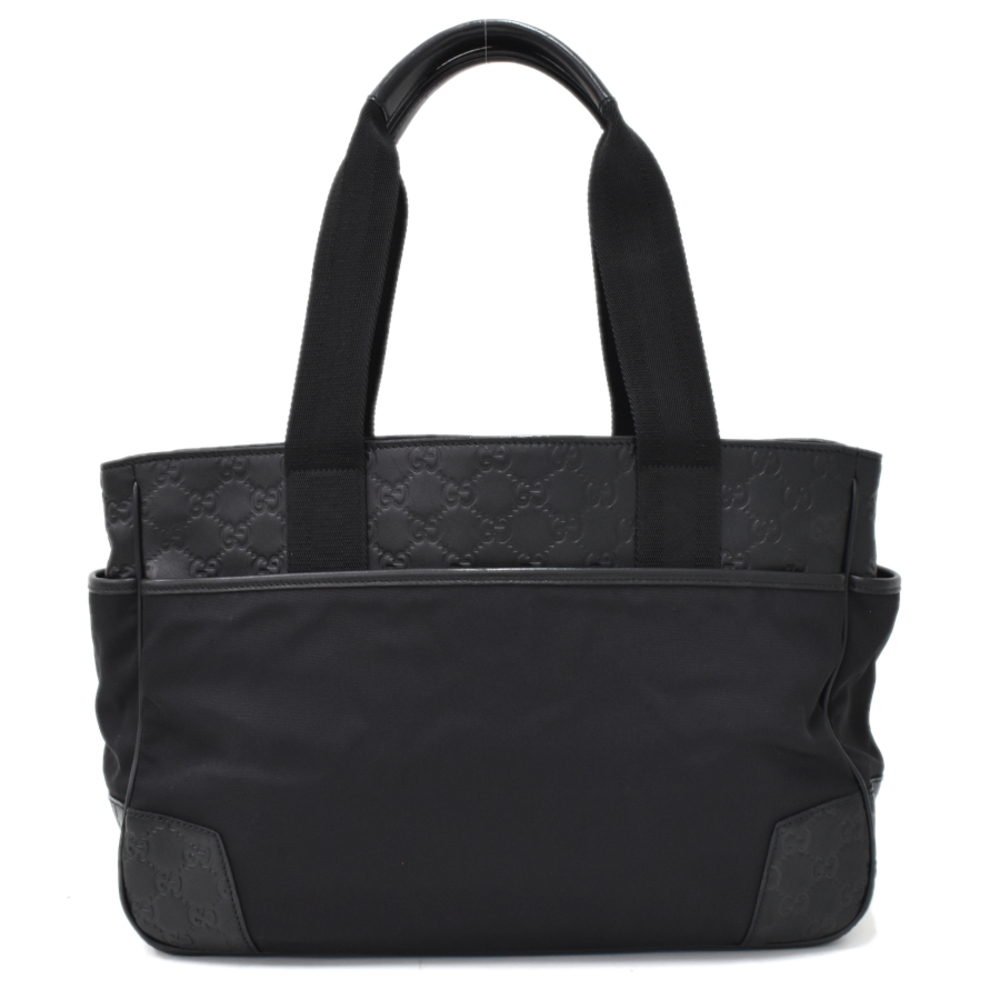 Gucci Tote Bag Guccisima Nylon Leather Black - Picture 3 of 9